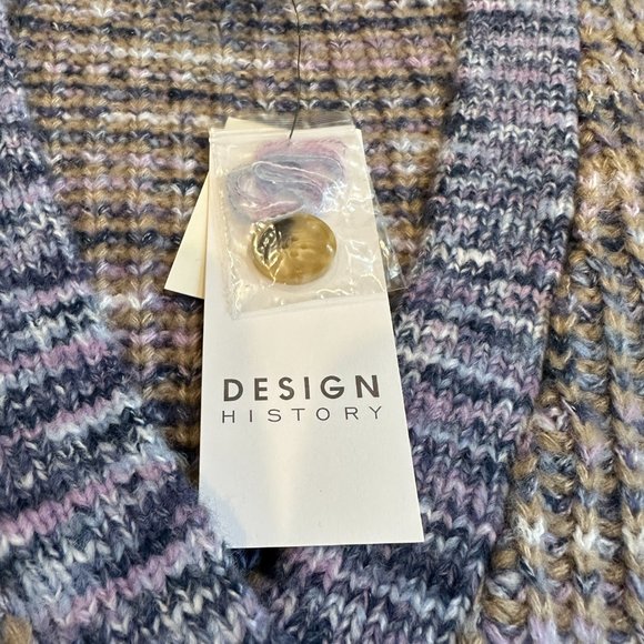 Design History Cardigan Sweater Chunky Marled V-Neck Cropped MEDIUM #M8043X NWT - Picture 3 of 12
